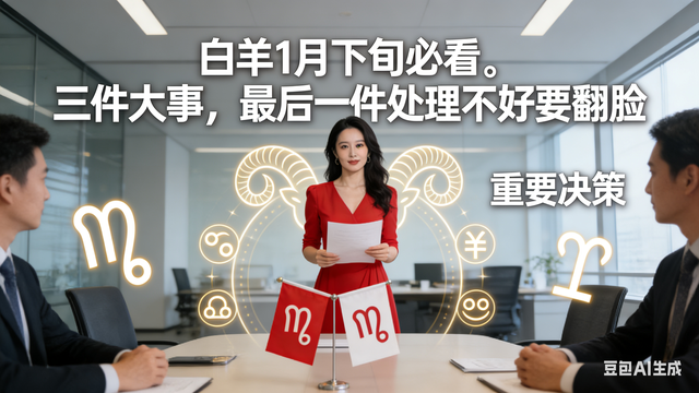 白羊1月下旬必看！三件大事	，最后一件处理不好要翻脸