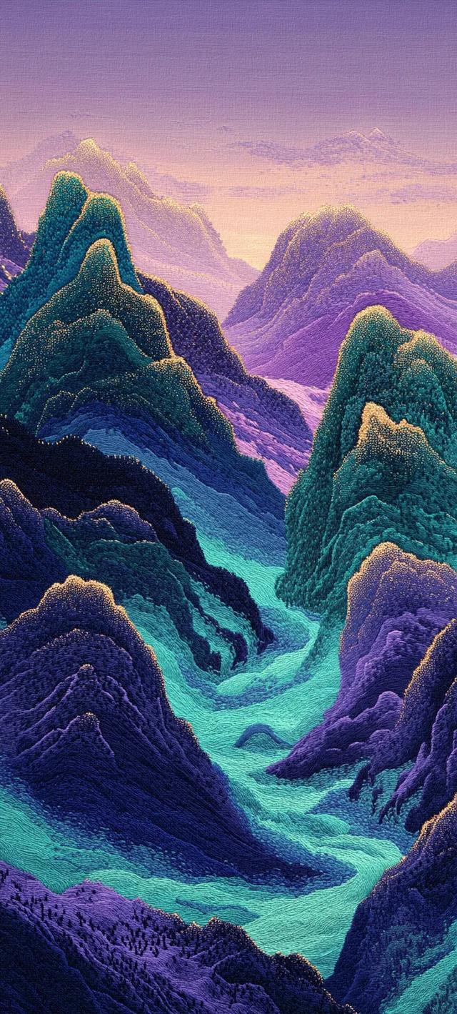 紫色山川湖海壁纸｜和舒服的人在一起 连沉默都是快乐的