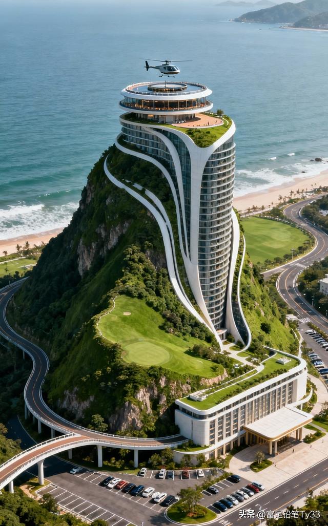 悬崖上的现代奢华酒店，俯瞰无边海景，尽享自然之美！