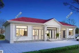 21×8米大面宽农村一层养老房，户型经济实惠，建房无压力图片