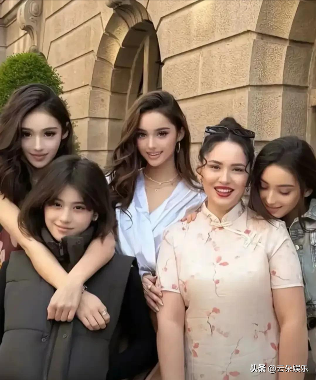 新疆一家人合照曝光，四个女儿个个颜值爆表，美到让人无法自拔！