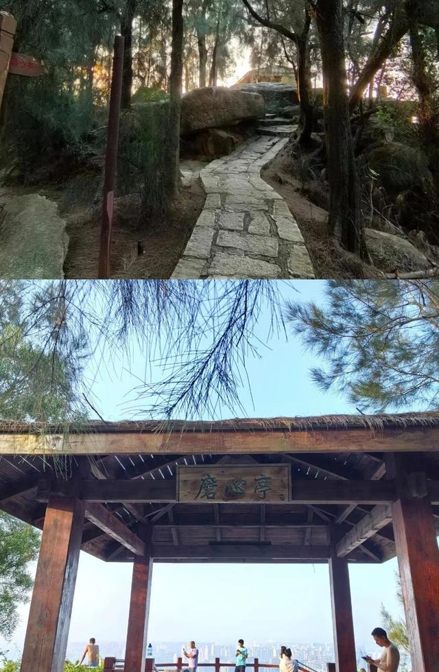 厦门磨鑫山，核心登山步道全长约6.5公里，登顶后可俯瞰鹭岛全景