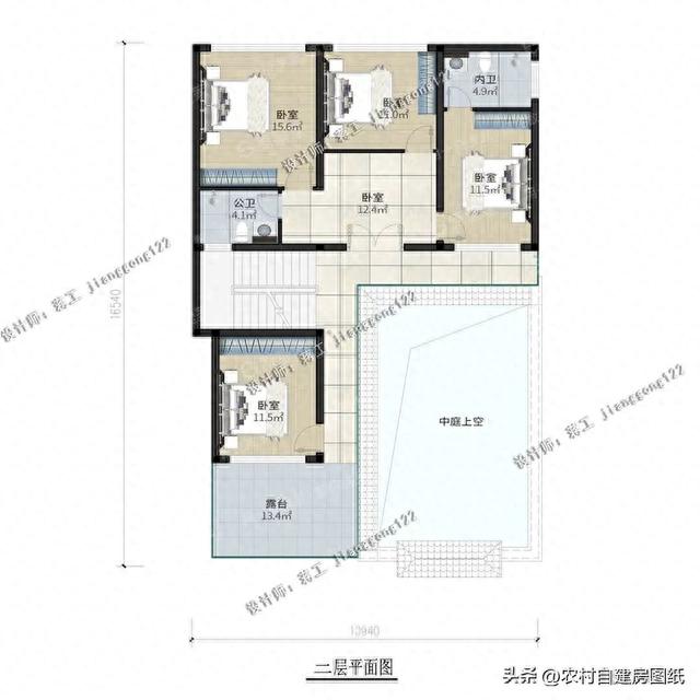 4款二层农村别墅，中式三合院设计，40万就够建一栋