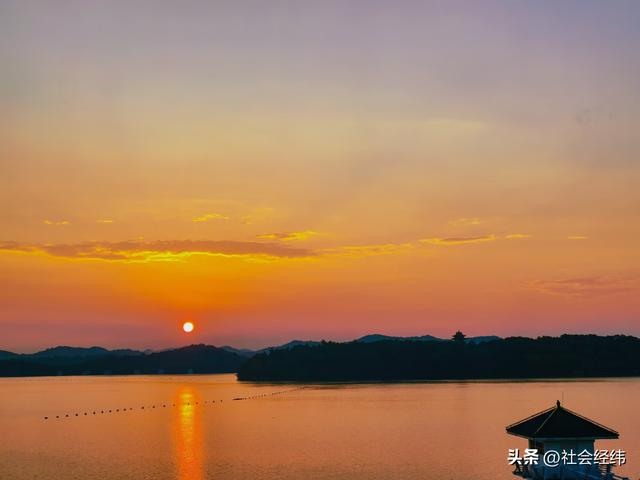 每日一景|天目湖——旭日东升耀晨光·落日余晖映晚霞