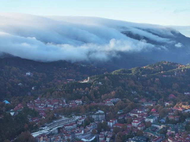 云瀑倾泻梧叶黄：庐山秋景缤纷奇