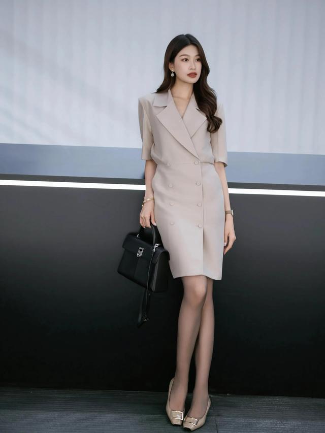 广东省台主持人彭婷婷，灰丝高跟职业装好美