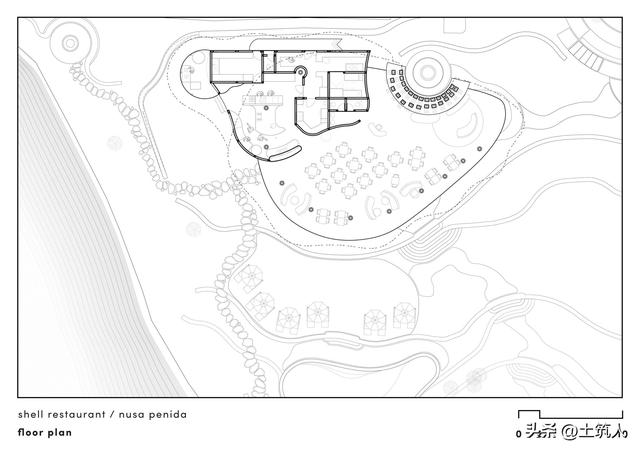 巴厘岛度假村——来自被海洋生物启示的大型竹屋顶
