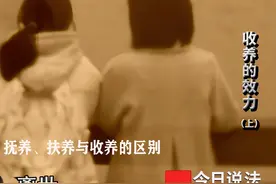 今日说法⨅收养的效力（上）：抚养、扶养与收养的区别图片