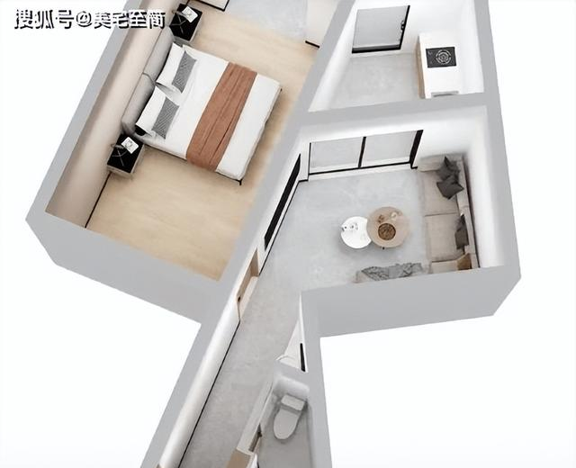 39平米一居室优化，让你奇葩户型更好住