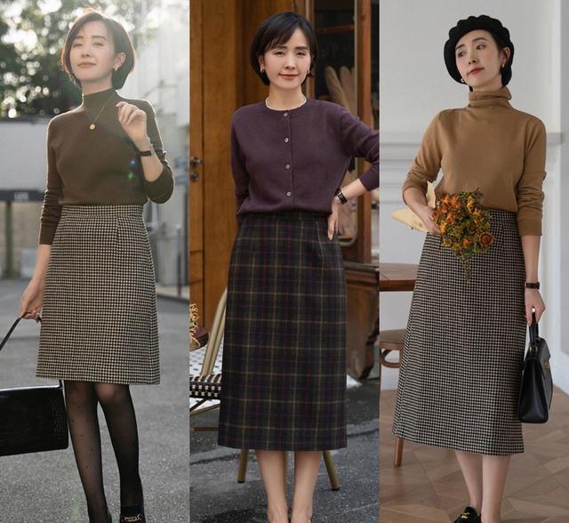 “毛衣+半裙”才是真温柔！秋天出门再搭对鞋子、外套，特高级