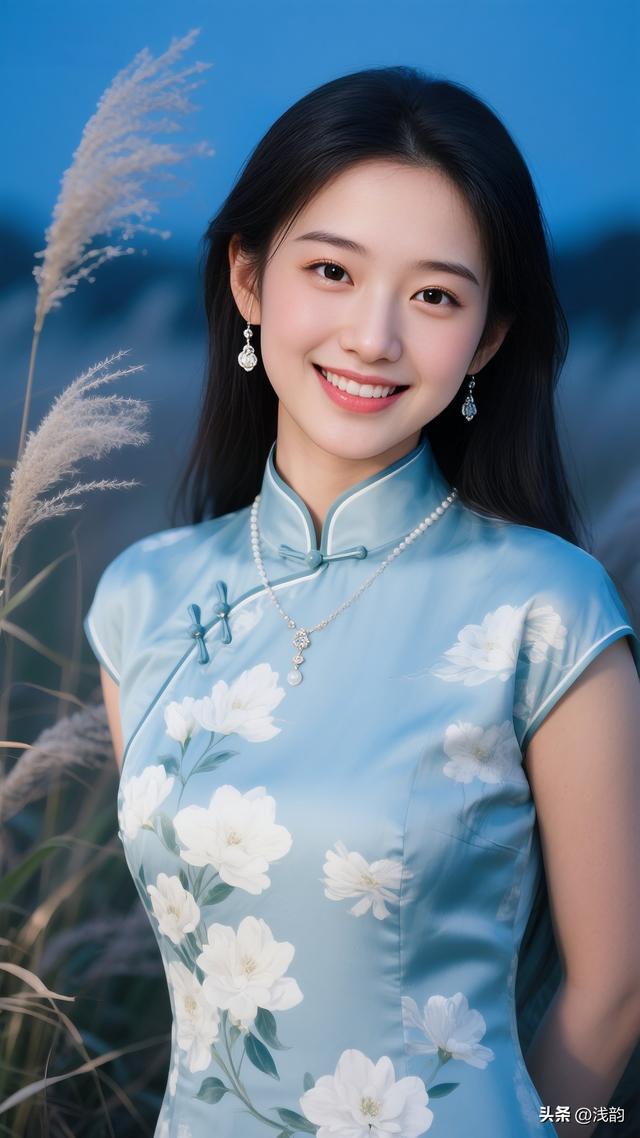 韵1212|🌿 青瓷牡丹旗袍：把江南花意穿在风里