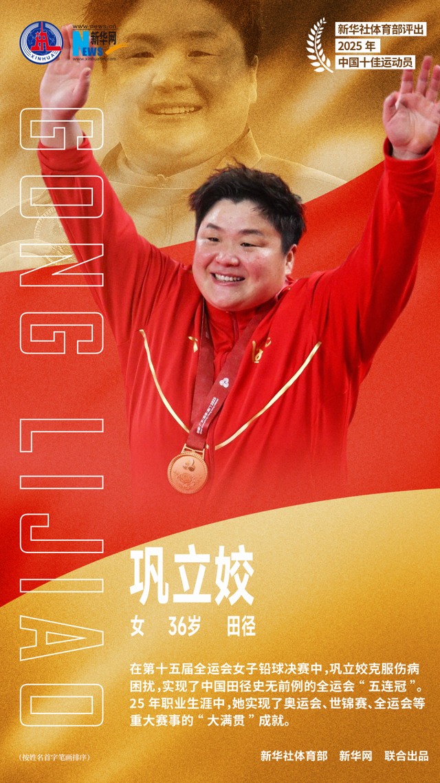 新华社体育部评出2025年中国十佳运动员