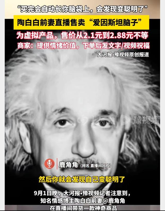 陶白白前妻竟在卖“爱因斯坦脑子”，还说能增智慧？