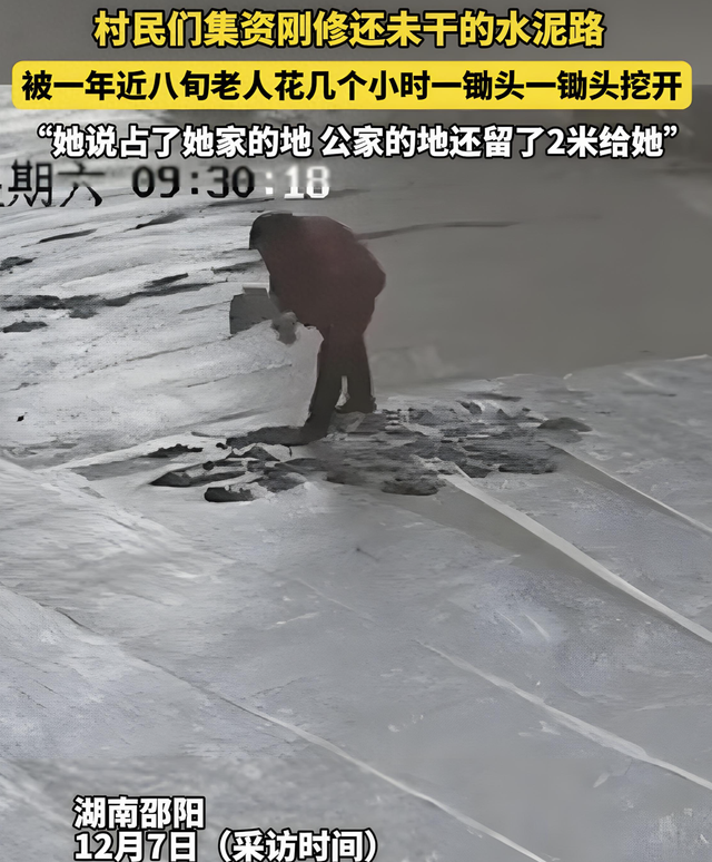 80岁老太拿锄头破坏水泥路后续：村干部曝恶心内幕，实则争口气