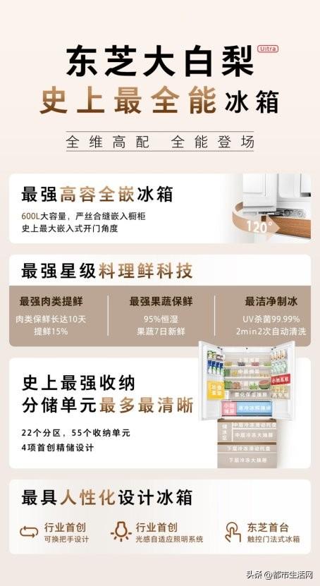 东芝大白梨冰箱全球首发，六大升级定义万元档全能新标准