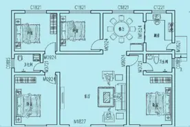 农村自建房一层四室两厅一厨两卫布局分享图片