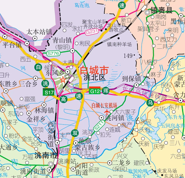 吉林省白城市也叫查干浩特，被誉为塞上水城、魅力鹤乡