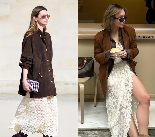 秋冬过了一半才发现：大家都在穿“短外套+长裙”，洋气又显高