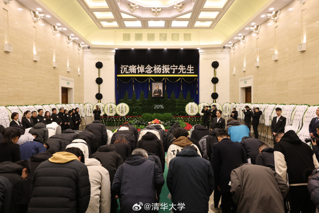 杨振宁葬礼：翁帆哭到眼通红，74岁长子缺席，孙辈抱遗像送行