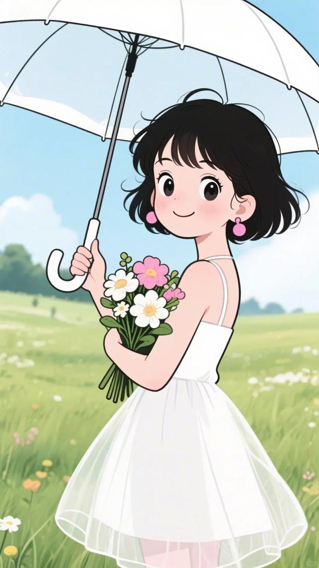 绘本插画，卡通动漫简笔画‖活力少女