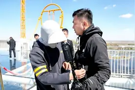 【奔向春天的花季】记者带您体验极限运动——高塔蹦极图片