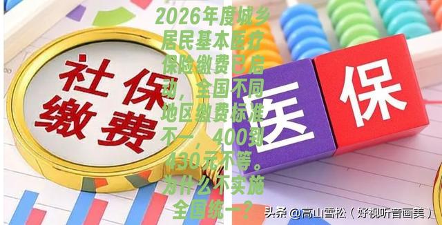 2026年度医保缴费已启动，为什么不实施全国统一缴费标准？公平吗