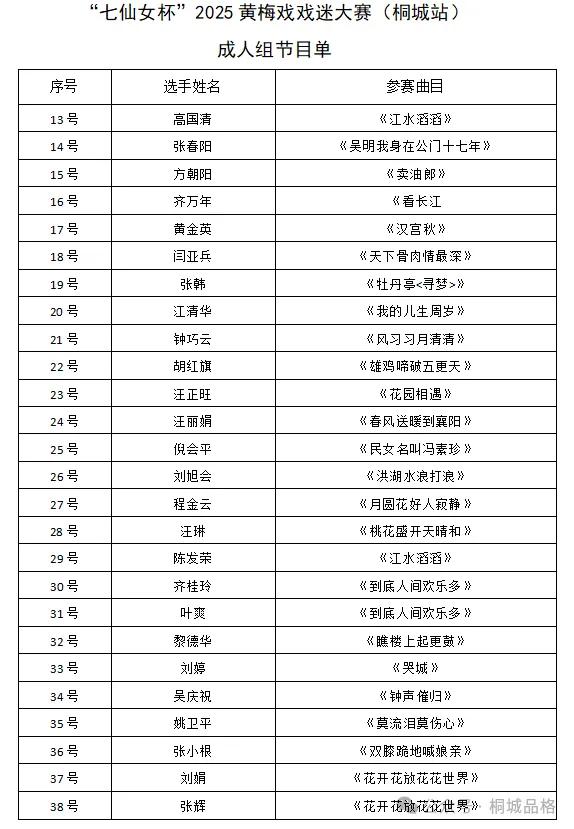 七仙女杯2025黄梅戏戏迷大赛（桐城站）开赛