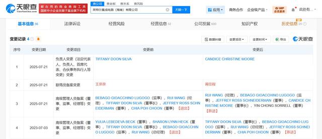 英特尔集成电路公司董事长发生变更