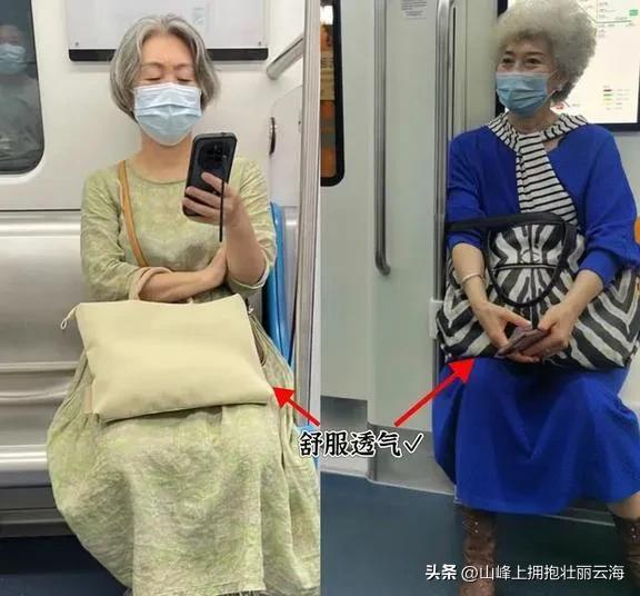上海地铁奶奶”穿搭火了！白发不染发裙得体，老了就该这么美