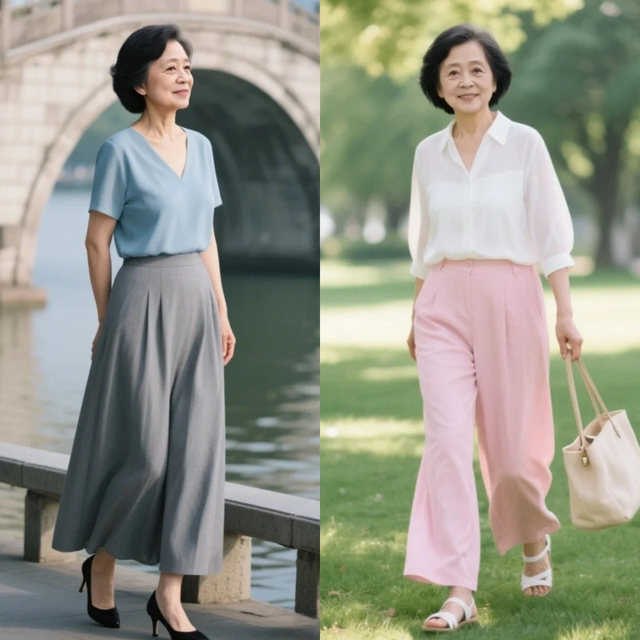 女人到了50、60岁，建议少穿深颜色，多穿“富贵色”，显白还高级