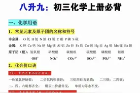 初中化学，八升九假期攻略，必背知识点，值得收藏！图片