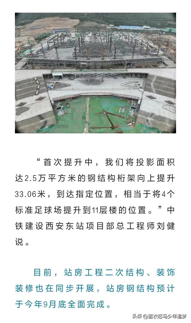 西北地区在建最大高铁站房——西安东站，预计明年6月建成投用