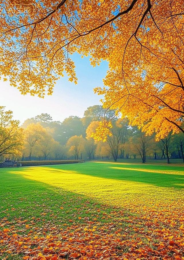 彩叶落满青坪，风都染了秋的颜色