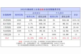 2025年湖南最新社保缴费标准一览表，附企业职工和灵活就业人员！图片