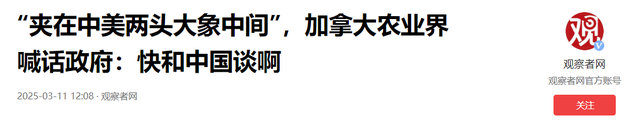中方说到做到，对捅中国一刀的加拿大，直接断了其财路