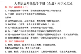 人教版五年级数学下册（全册）知识点汇总图片