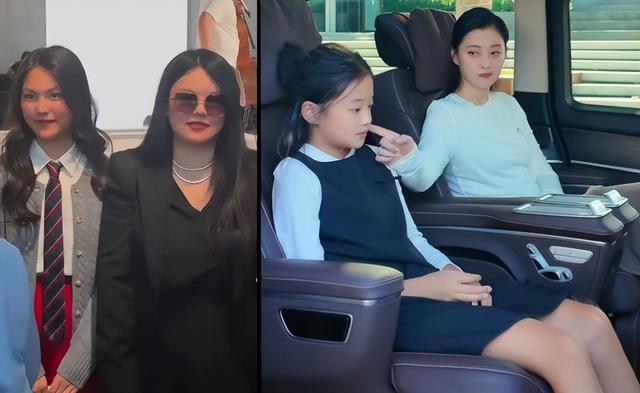 李湘女儿和梅婷女儿同框后，才发现，气质不是用钱就能砸出来的