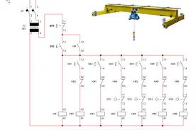 22、手柄电动葫芦二次控制电路（电路图、实物接线图、仿真图）图片