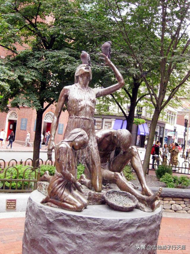 美国波士顿红线自由之路1-波士顿公园和爱尔兰大饥荒纪念雕塑