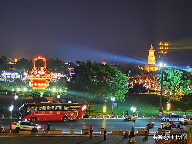 开启正定古城之旅！夜景很美！