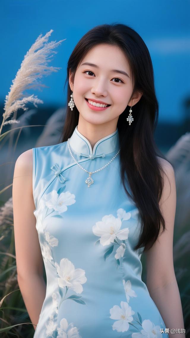 韵1212|🌿 青瓷牡丹旗袍：把江南花意穿在风里