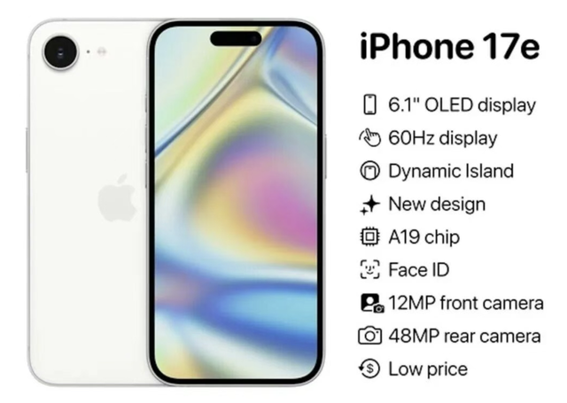 iPhone 17e 曝光：灵动岛设计，搭载 A19 芯片