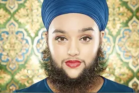 回顾：长有鬍鬚的女人，她因满脸胡子，被称“不男不女”公开展出图片