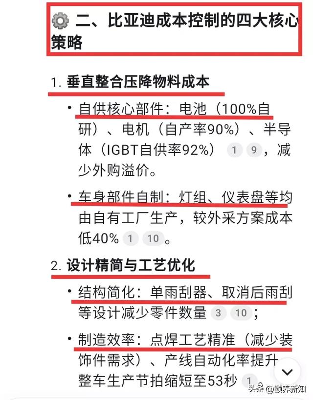 DeepSeek竟算出了一辆比亚迪海鸥的实际生产成本，真的是厉害了!