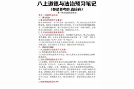 “八上道德与法治全册预习笔记”图片