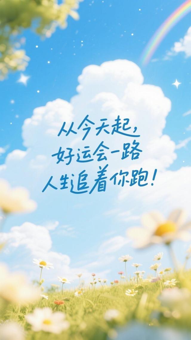 从今天起，好运向你奔来，请伸手接住