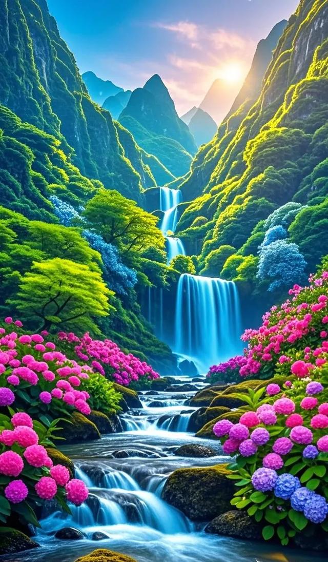 瀑布繁花太懂浪漫！美到挪不开眼