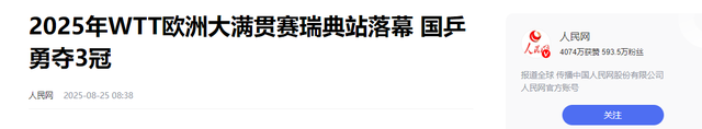 WTT最新排名：莎莎第1！梁靖崑排名下降，陈熠、莫雷加德太意外