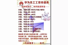 华为员工工资待遇表，终于有人整理好了，给孩子看看，努力学习吧图片