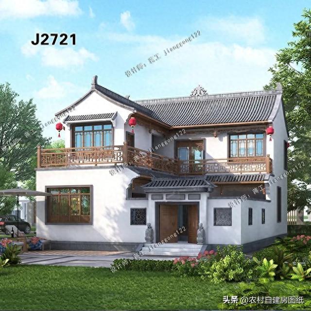4款二层农村别墅，中式三合院设计，40万就够建一栋
